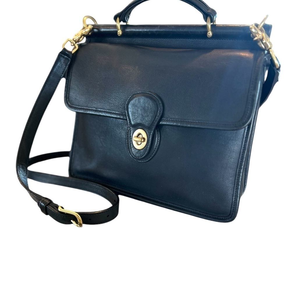 Vintage Coach Legacy 1998 Willis Black Leather Satchel Crossbody Bag Purse #9927 - Picture 3 of 15
